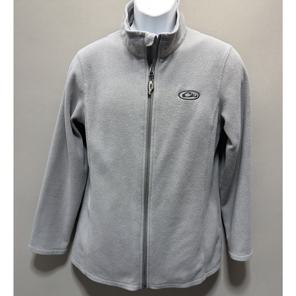 Drake Waterfowl Youth Camp Fleece Full Zip Jacket Gray Size Large